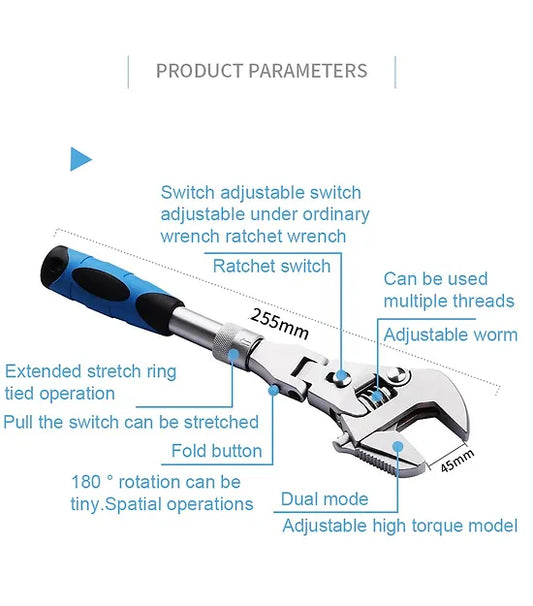 Multifunctional Retractable Ratchet Wrench