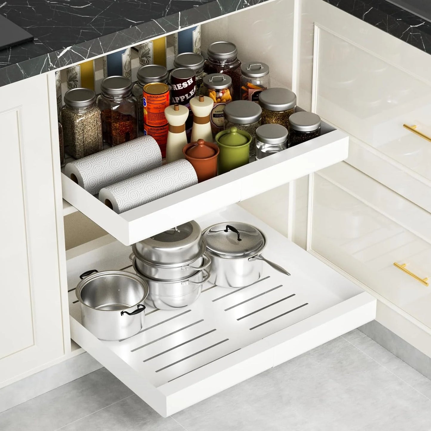 Drill-Free Pull-Out Cabinet Organizer