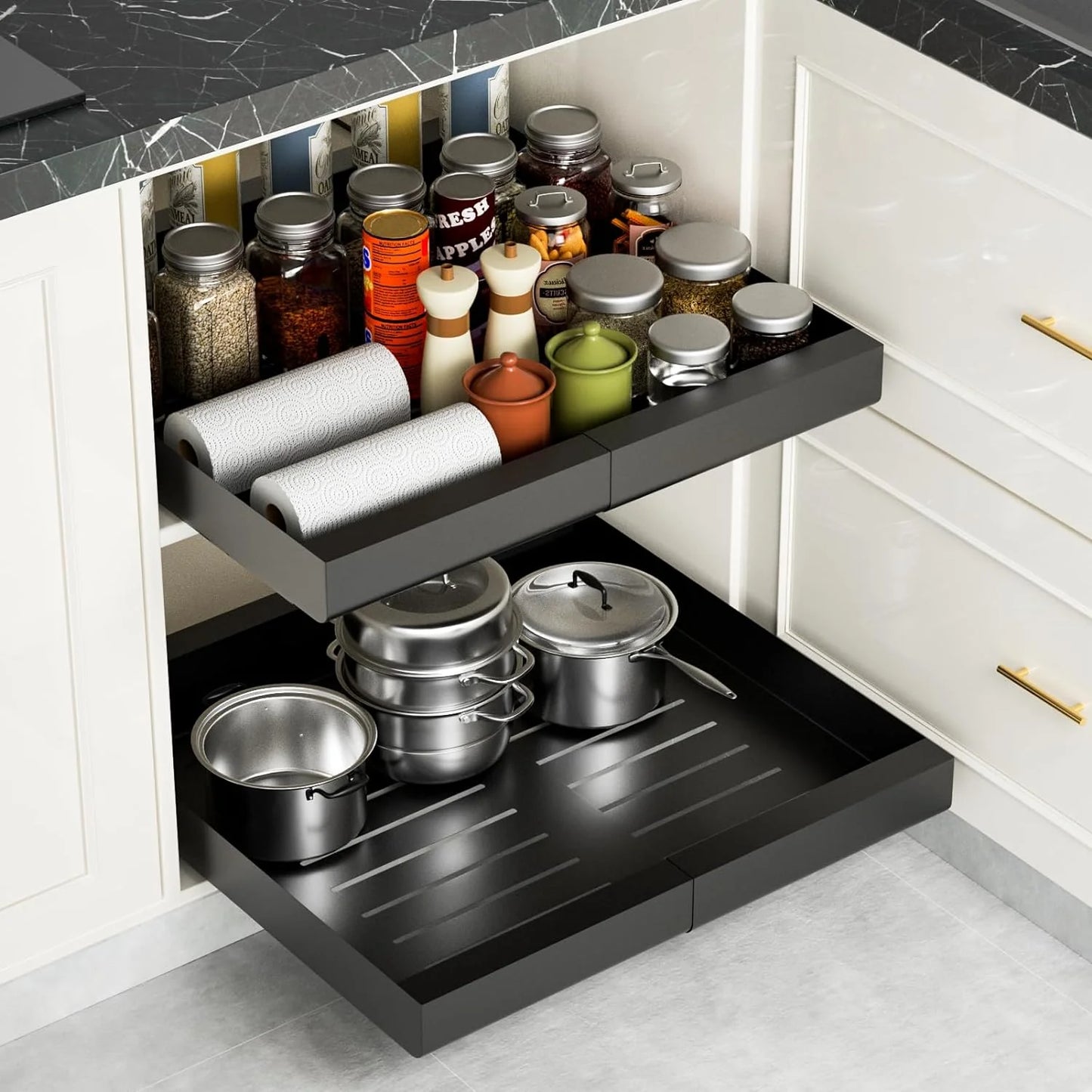 Drill-Free Pull-Out Cabinet Organizer