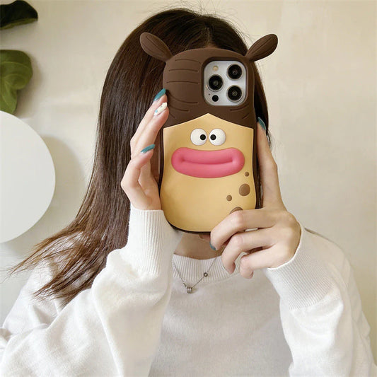 Coque pour iPhone avec motif de fille à tresses amusante