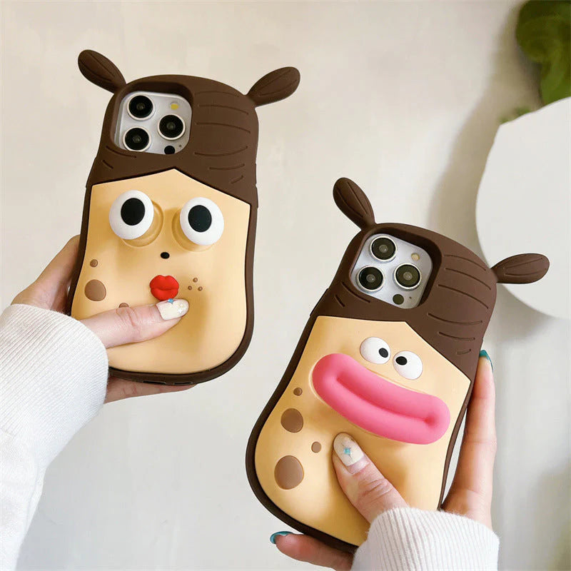 Coque pour iPhone avec motif de fille à tresses amusante